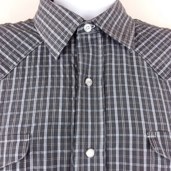 Panhandle Slim Shirt Pearl Snaps S/S Spread Collar - Picture 2 of 7